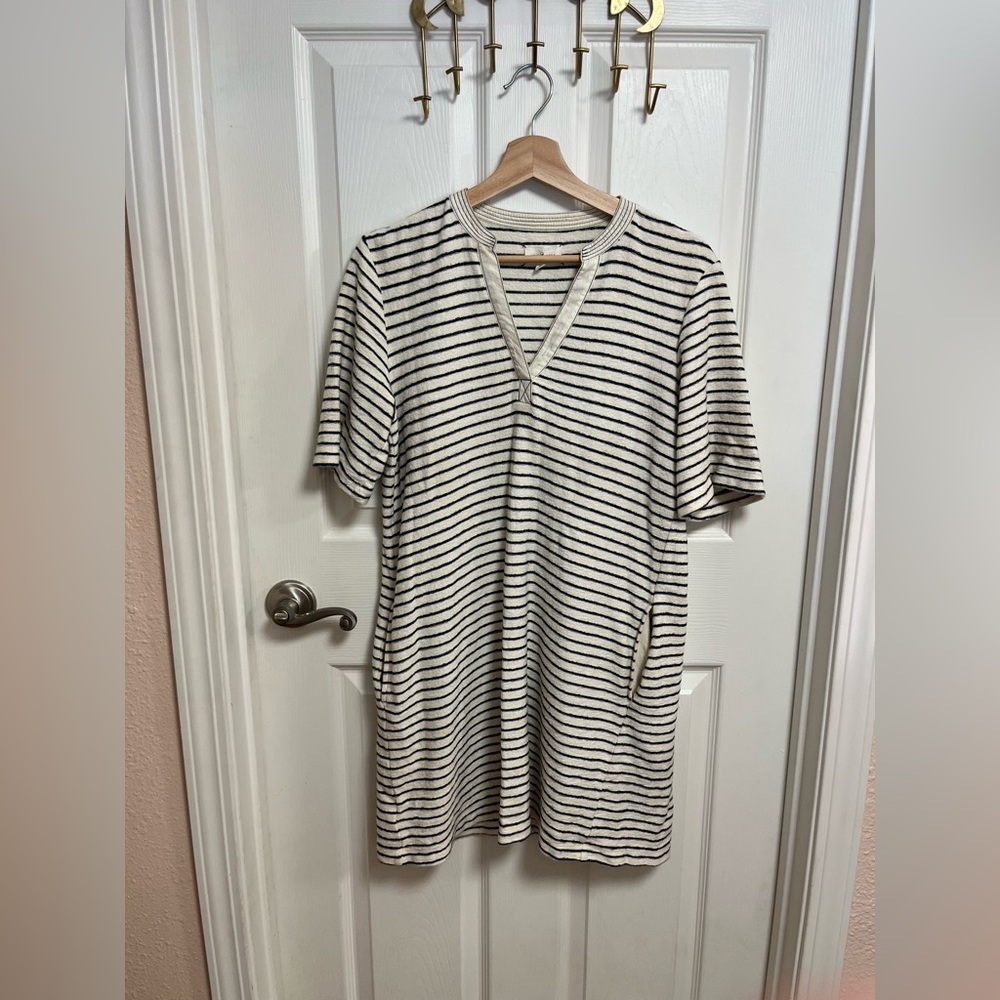 Lou & Grey Navy and Cream Striped Beach/Swim Coverup